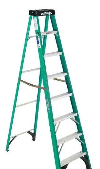 Photo 1 of 8 ft. Fiberglass Step Ladder, 225 lb. Load Capacity Type II Duty Rating
