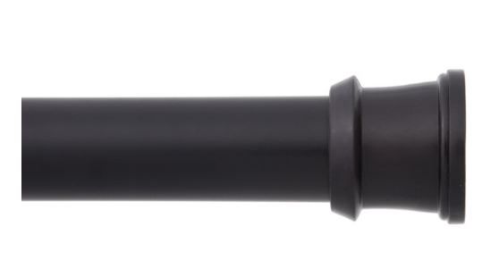 Photo 1 of Kenney 42" to 72" Adjustable Straight Shower Curtain Tension Rod, Black
