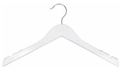 Photo 1 of NAHANCO 20517 Top Hanger-Nahanco Line, 17"L, Wood-High Gloss WH, Pkg Qty 100
