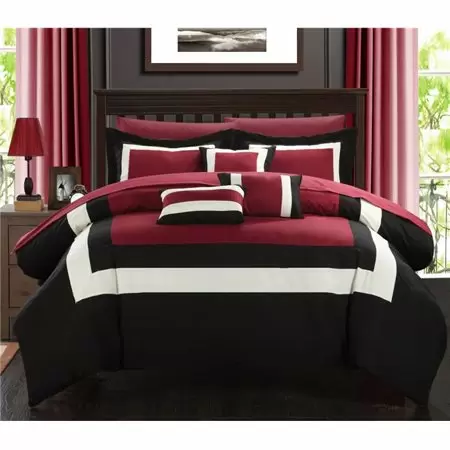 Photo 1 of Chic Home CS1455-US Duke Pieced Color Block Bed in a Bag Comforter Set king