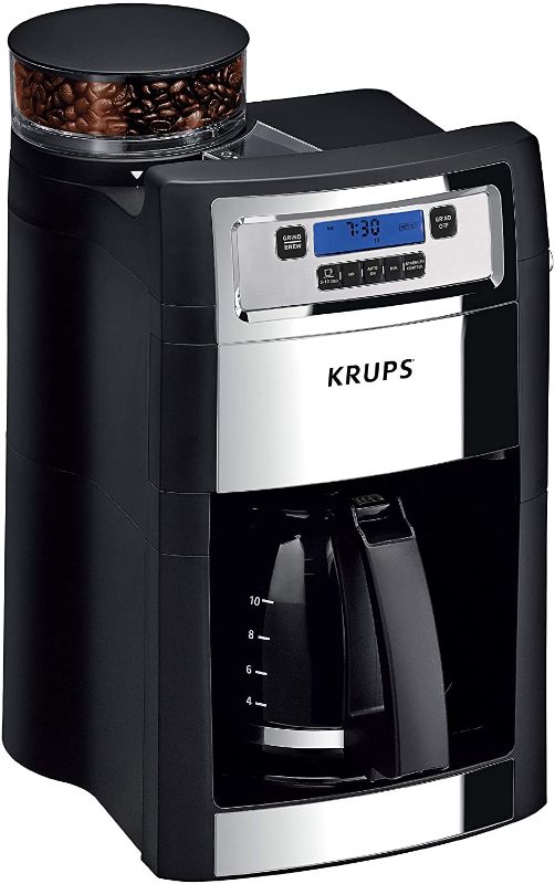 Photo 1 of KRUPS Grind and Brew Auto-Start Maker with Builtin Burr Coffee Grinder, 10-Cups, Black
