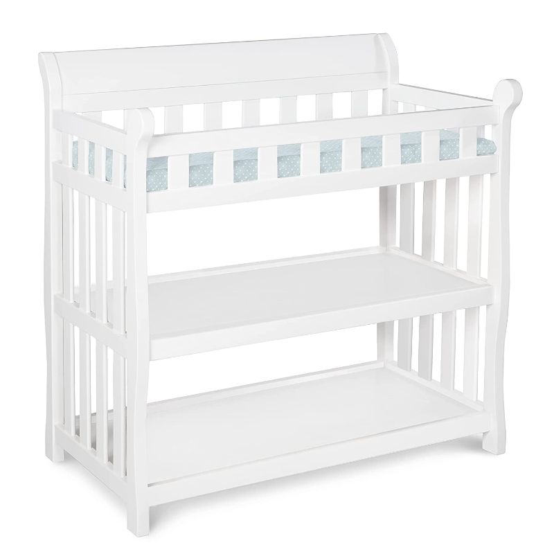 Photo 1 of Delta Children Eclipse Changing Table with Changing Pad, White
