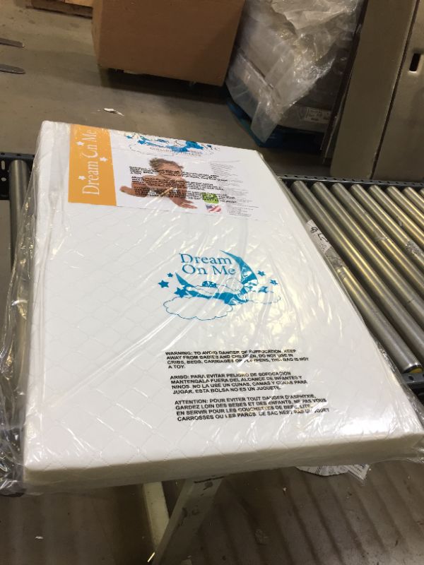 Photo 4 of Dream On Me, Holly 3” Fiber Portable Crib Mattress I Waterproof I Greenguard Gold Certified, White
