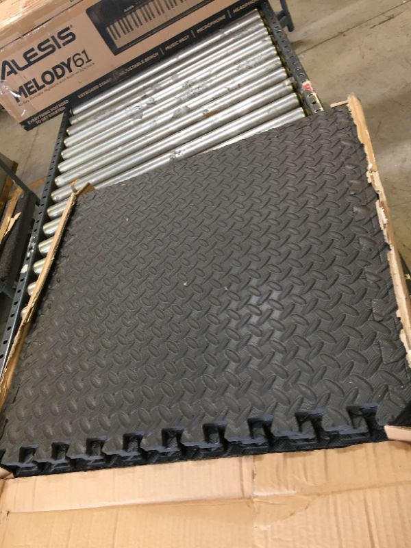 Photo 2 of Amazon Basics Foam Interlocking Exercise Gym Floor Mat Tiles - 6-Pack, 24 x 24 x .5 Inch Tiles (24 sqft)
