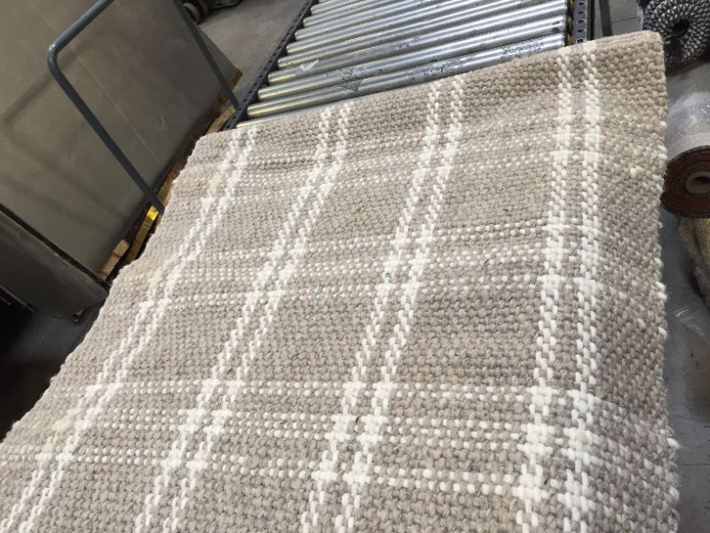 Photo 2 of 3'x5' Wool/Cotton Plaid Rug Neutral - Threshold™ designed with Studio McGee

