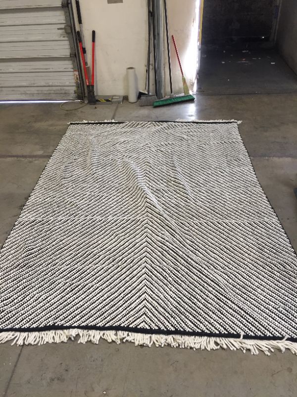 Photo 2 of Chevron Woven Area Rug Black/White - Project 62™ Size 7'x10'

