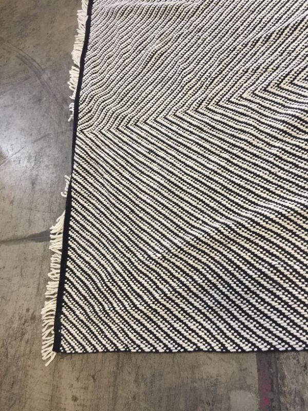 Photo 3 of Chevron Woven Area Rug Black/White - Project 62™ Size 7'x10'

