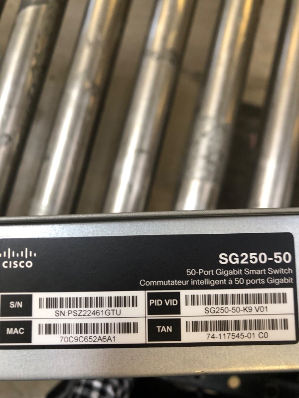 Photo 1 of Cisco SG250-50 50-Port Gigabit Smart Switch--parts only 
