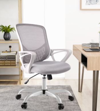 Photo 1 of Ergonomic Office Chair, Mid Back Mesh Computer Desk Chair with Adjustable Height, Gray
