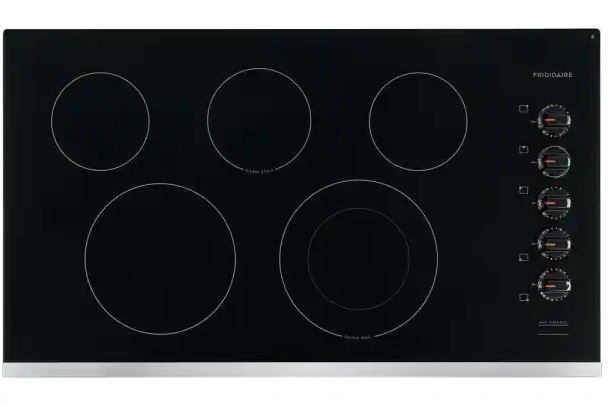Photo 1 of 36 in. Radiant Electric Cooktop in Stainless Steel with 5 Elements including Quick Boil Element
