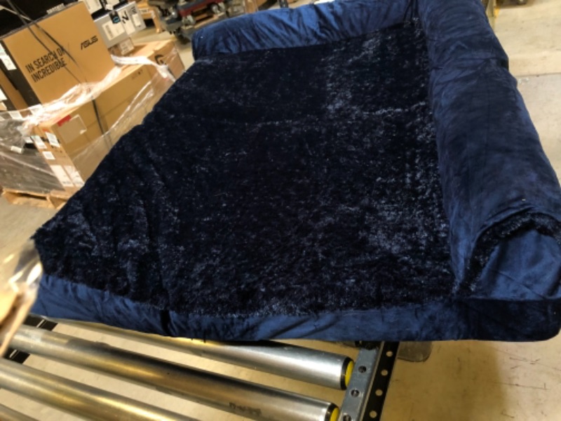 Photo 3 of 34X42 INCH BLUE DOG BED WITH SOFT FUR.