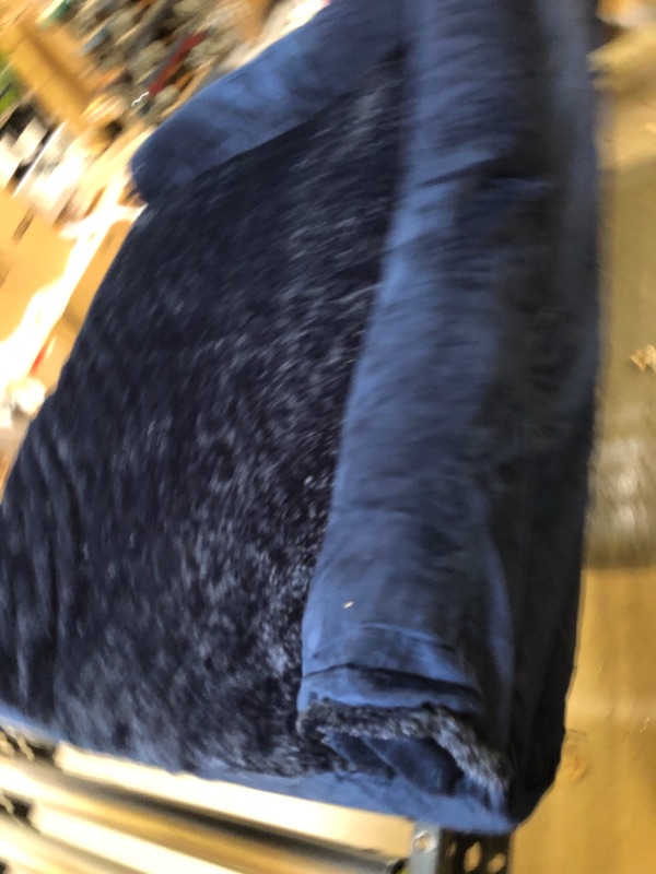 Photo 2 of 34X42 INCH BLUE DOG BED WITH SOFT FUR.