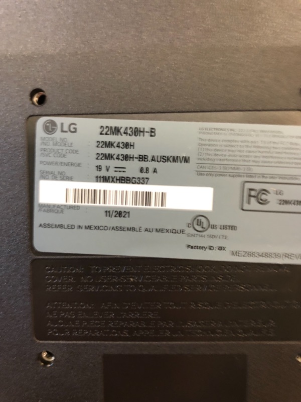 Photo 1 of LG 22MN430M-B Monitor 22” Full HD IPS Display with FreeSync - Black
