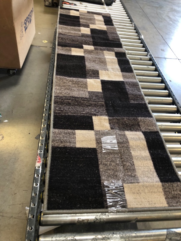 Photo 1 of 22X83 INCH RUNNER RUG. SQUARE PATTERNS. 