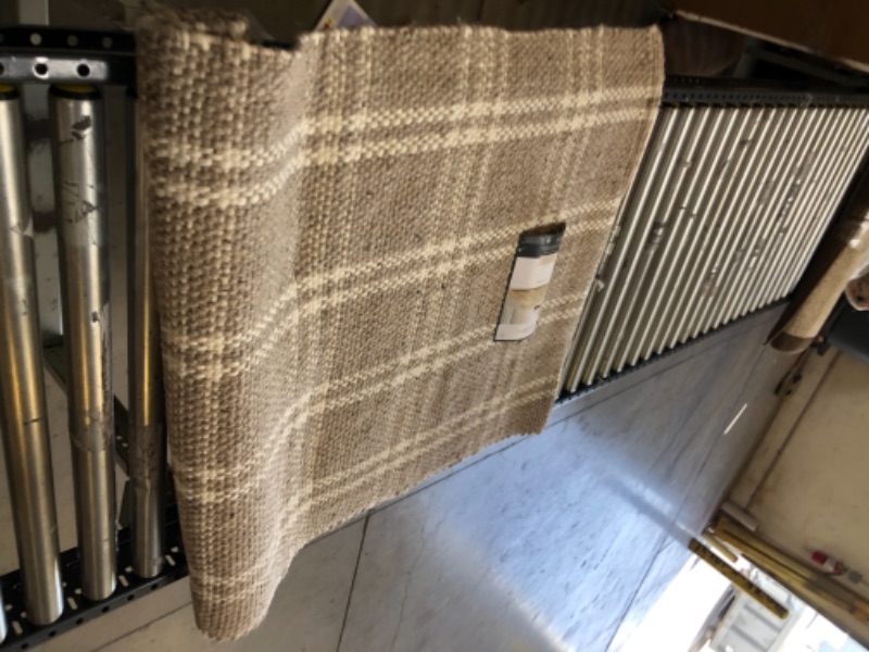 Photo 3 of 3'x5' Wool/Cotton Plaid Rug Neutral - Threshold™ designed with Studio McGee

