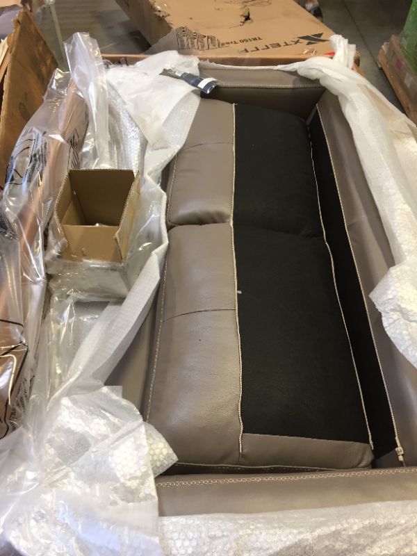 Photo 4 of Acme 55001 Orren ellis akinruntan malaga Mi Place modern taupe top grain leather love seat
