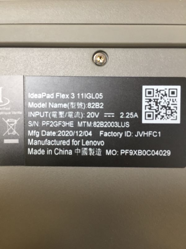 Photo 6 of Lenovo IdeaPad Flex 3 11IGL05 82B20003US 11.6" Touchscreen 2 in 1 Notebook - Full HD - 1920 x 1080 - Intel Pentium Silver N5030 Quad-core (4 Core) 1.10 GHz - 4 GB RAM - 64 GB Flash Memory - Plati
