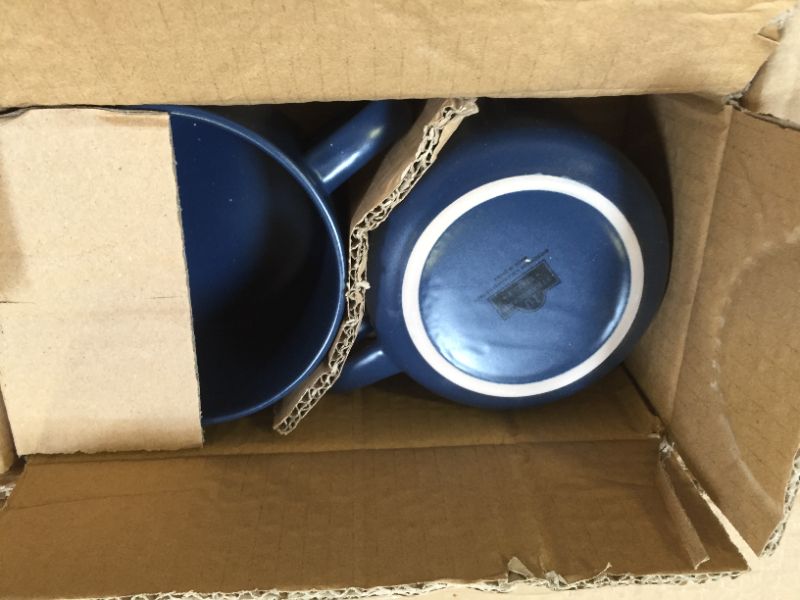 Photo 6 of 10 Strawberry Street Wazee Matte Coupe Dinnerware Set, 16 pc, Midnight Blue
