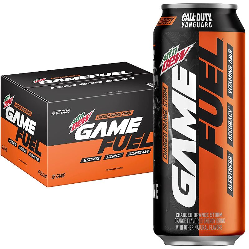 Photo 1 of Mountain Dew Game Fuel, Charged Orange Storm, 16 Fl Oz. Cans (12 Pack) BEST BY 11/23/2021