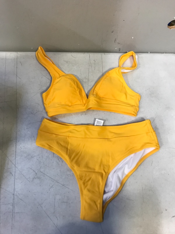 Photo 1 of Cupshe Bright Yellow Wide Straps Bikini. Medium