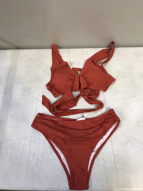 Photo 1 of Cupshe Burnt Orange Stylish O-Ring Bikini. Small