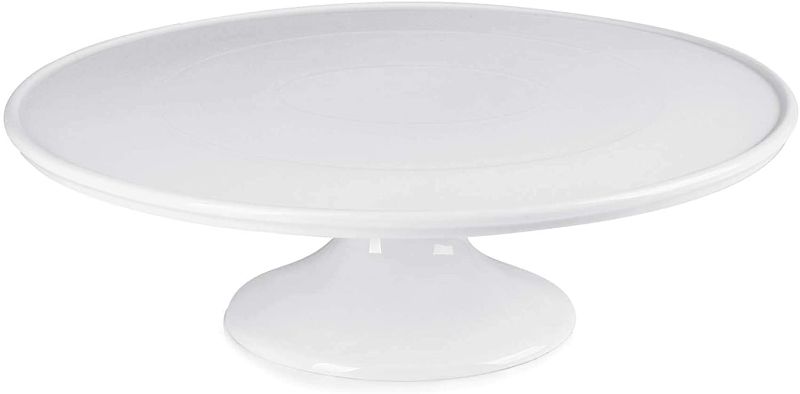 Photo 2 of 12-Inch Porcelain Cake Stand, Round Dessert Stand, White Cupcake Stand for Parties