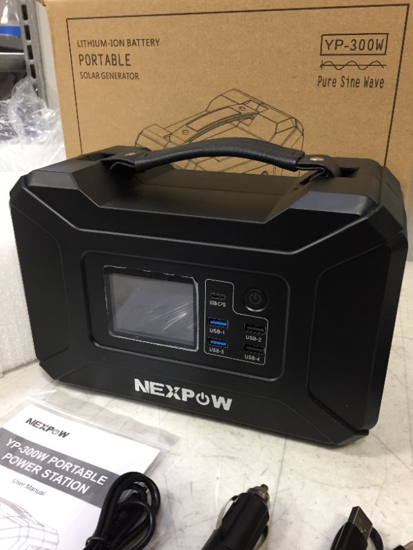 Photo 3 of NEXPOW Portable Power Station, 296Wh 80000mAh Solar Generator 110V/300W (Peak 500W) 2 AC Outlet/4 USB Ports/2 DC Ports/QC 3.0 PD Ports for iPhone 12 Backup Battery Power Supply for CPAP Outdoor Camp
