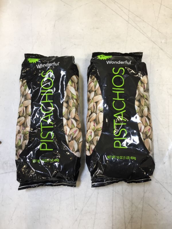 Photo 2 of Wonderful Pistachios, Roasted and Salted, 16 Ounce Bag 2 pck
EXP FEB 03 2022