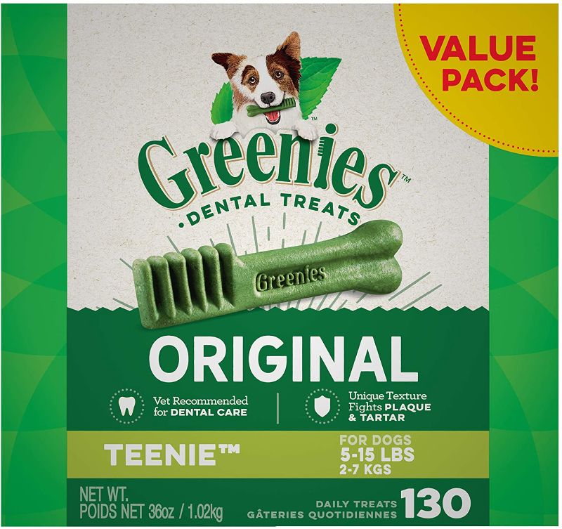 Photo 1 of Greenies Teenie Dental Dog Treats, 130 count
EXP MAR 21 2022