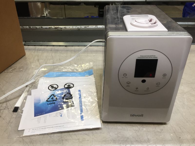 Photo 2 of LEVOIT Humidifiers for Bedroom Large Room 6L Warm and Cool Mist for Families Plants with Built-in Humidity Sensor, Essential Oil, Air Vaporizer with Remote Control, Timer Setting, White
