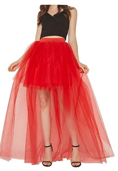 Photo 1 of Women High Low Tutu Skirts Layered Mesh Tulle Skirt Princess Wedding Evening Prom Dovetail Skirts