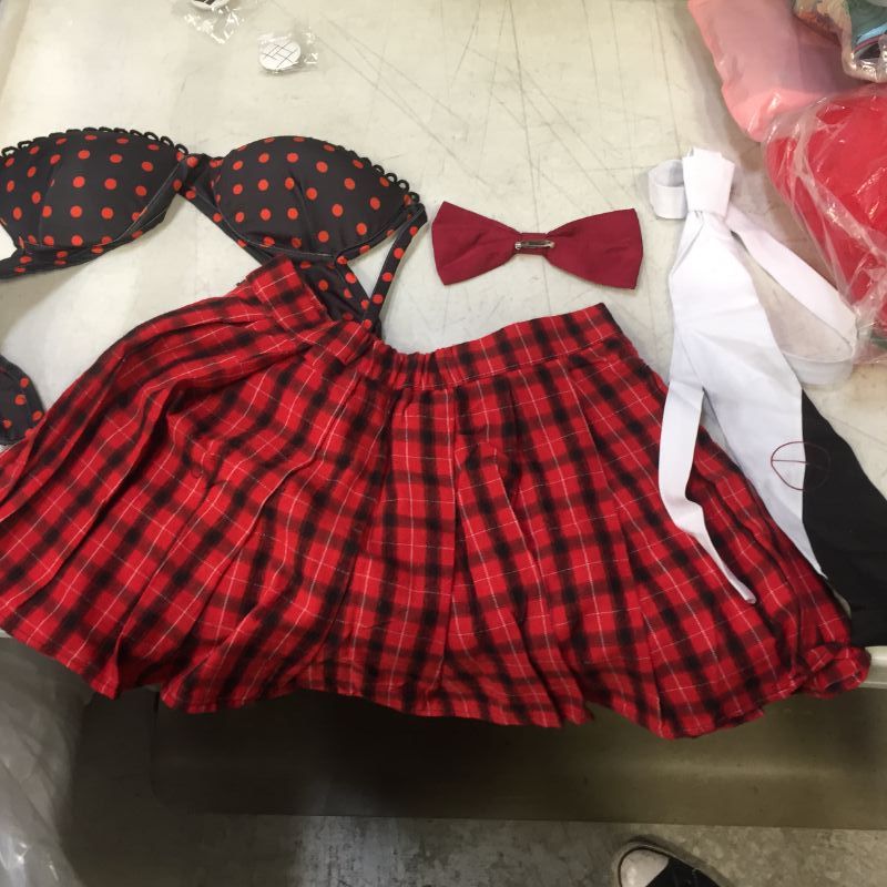 Photo 3 of Junko Enoshima Cosplay Costume School Uniform Halloween Junko Outfit Shirt Skirt Tie Set
Size: S