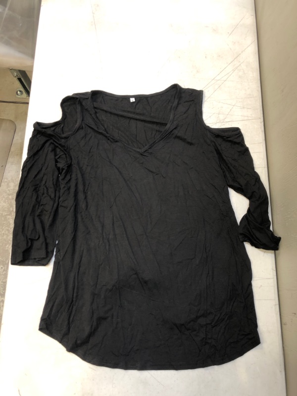 Photo 1 of Generic Black Off Shoulder Long Sleeve Blouse. Large