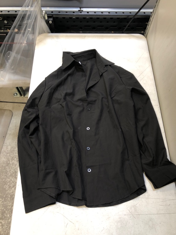 Photo 1 of Generic Black Long Sleeve Buttoned Dress Shirt. XL