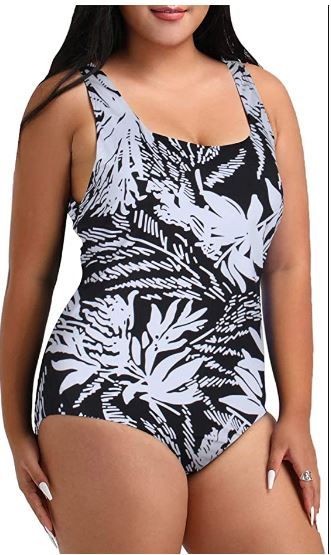 Photo 1 of FULLFITALL Women's Plus Size One Piece Swimsuits Bathing Suit with Tummy Control Athletic Training Swimwear
Size: 18 Plus