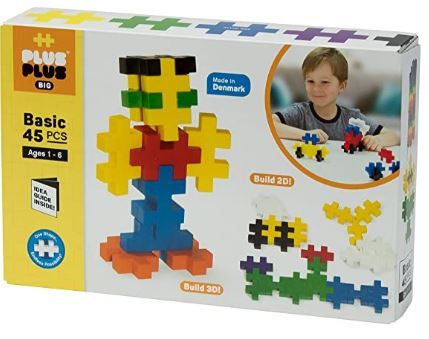 Photo 1 of Plus-Plus BIG - 45 Piece - Basic Color Mix, Construction Building Stem | Steam Toy, Interlocking Large Puzzle Blocks for Toddlers and Preschool
