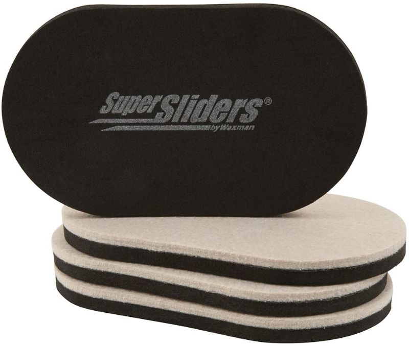 Photo 1 of 2x Super Sliders 3 1/2" x 6" Oval Reusable Furniture Sliders for Hard Surfaces - Effortless Moving and Surface Protection, Beige (4 Pack)
