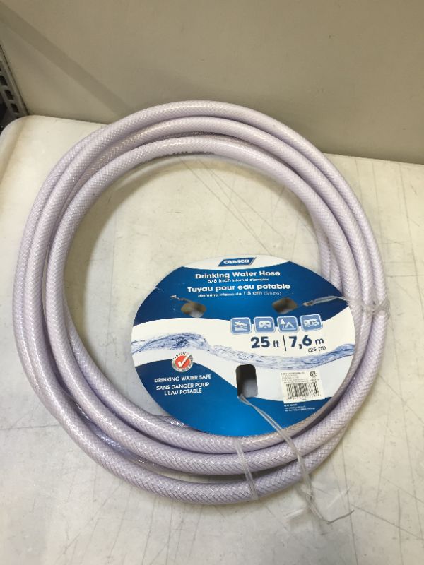 Photo 2 of Camco (22783) 25' TastePURE Drinking Water Hose - Lead and BPA Free, Reinforced for Maximum Kink Resistance 5/8" Inner Diameter , White
