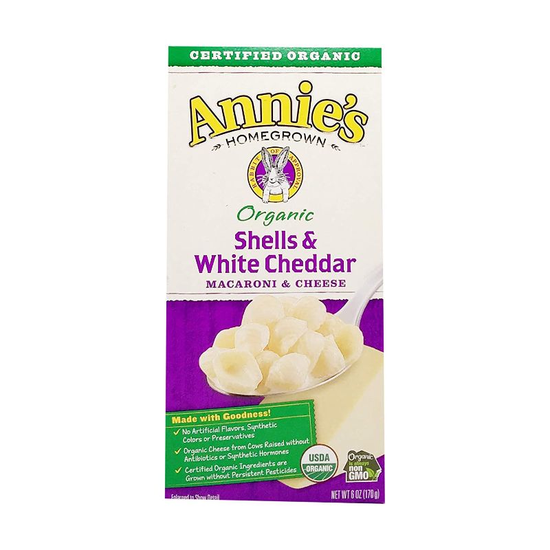 Photo 1 of Annie's Homegrown Organic Macaroni & Cheese - Shells & White Cheddar - 6 oz 6 Pack
