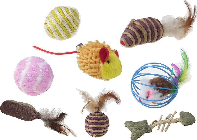 Photo 1 of NC NC 8PCS Cat Toys, Ball, Feathers, Mouse Mint Can with Interacting
