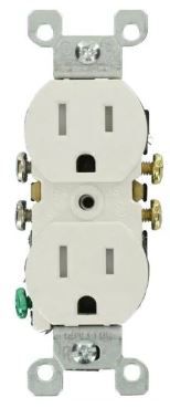 Photo 1 of 15 Amp Tamper-Resistant Duplex Outlet, White (10-Pack)
