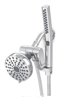 Photo 1 of 12-spray 5 in. High PressureDual Shower Head and Handheld Shower Head in Chrome
