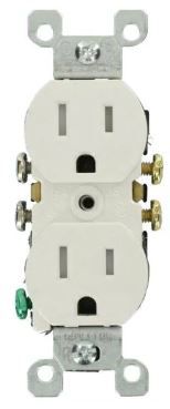 Photo 1 of 15 Amp Tamper-Resistant Duplex Outlet, Light Almond (10-Pack)
