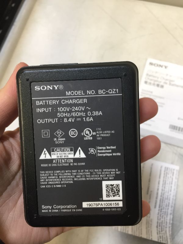 Photo 2 of 
Sony BCTRV Travel Charger -Black (unable to test in facilities)