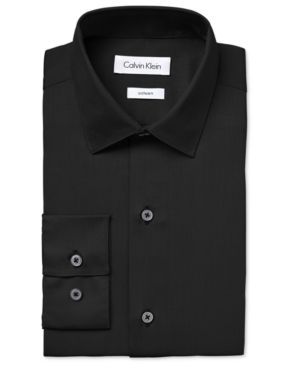 Photo 1 of Calvin Klein Boys' Big Long Sleeve Sateen Dress Shirt, Black, 18, Black, Size 18