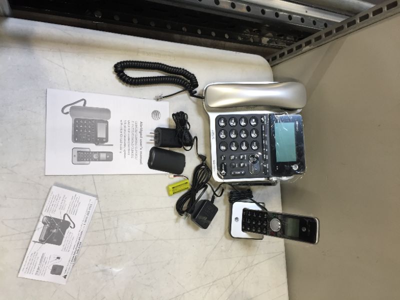 Photo 3 of At&T CL84102 DECT 6.0 Expandable Corded/Cordless Phone with Answering System and Caller ID/Call Waiting, 1 Corded and 1 Cordless Handset,Silver.