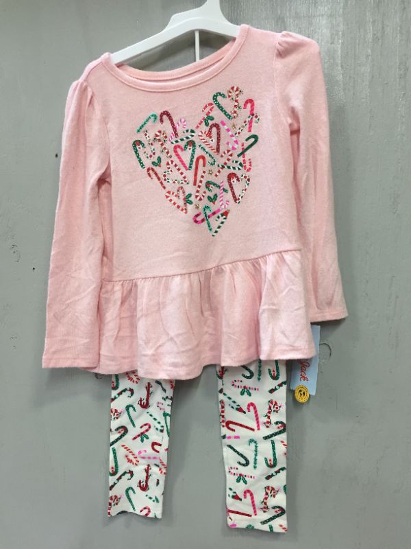 Photo 1 of Toddler Girls' Candy Cane Heart Top & Leggings Set - Cat & Jack™ Pink 4T
