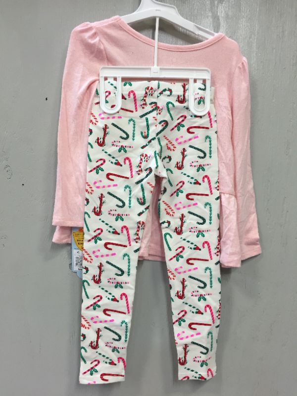 Photo 2 of Toddler Girls' Candy Cane Heart Top & Leggings Set - Cat & Jack™ Pink 4T
