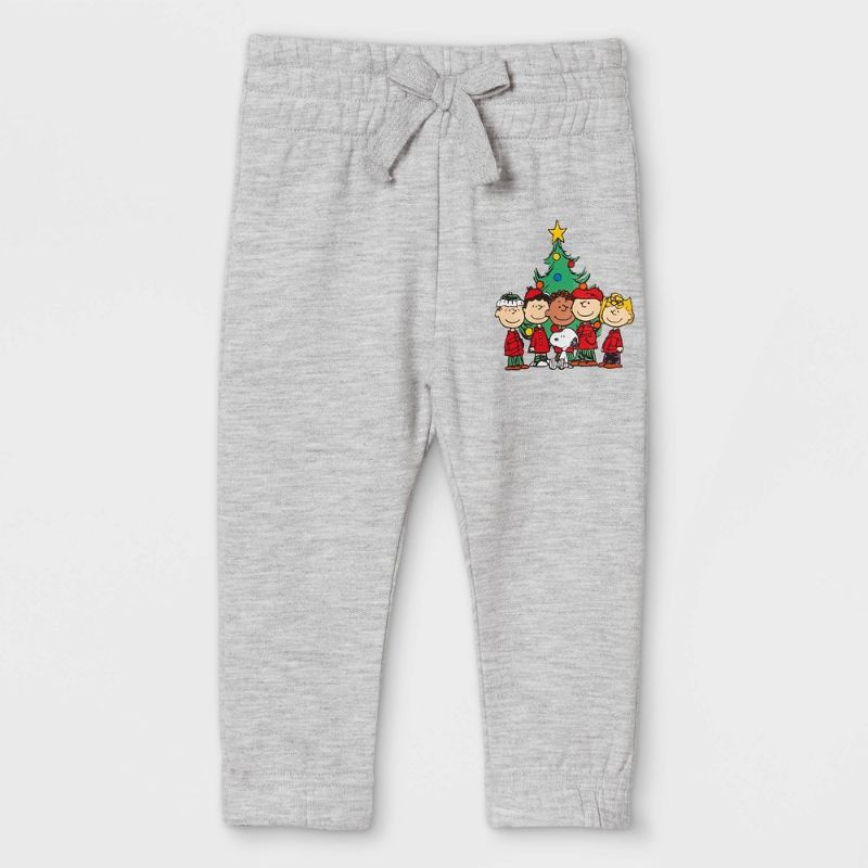 Photo 1 of Baby Peanuts Family Holiday Graphic Jogger Pants - Light Wash
size 0-3 months 