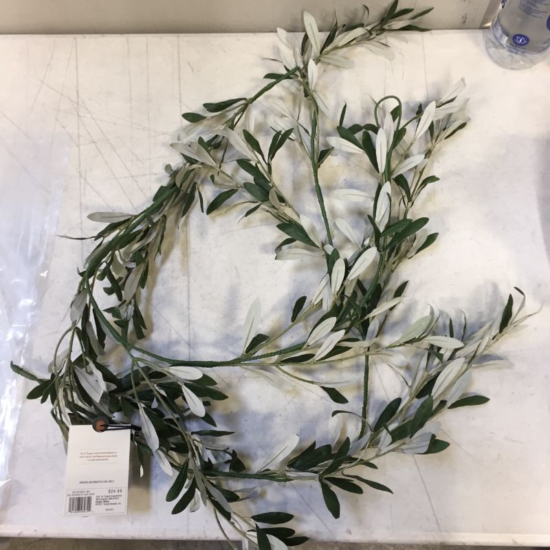 Photo 2 of 6' Faux Olive Leaf Plant Garland - Hearth & Hand™ with Magnolia